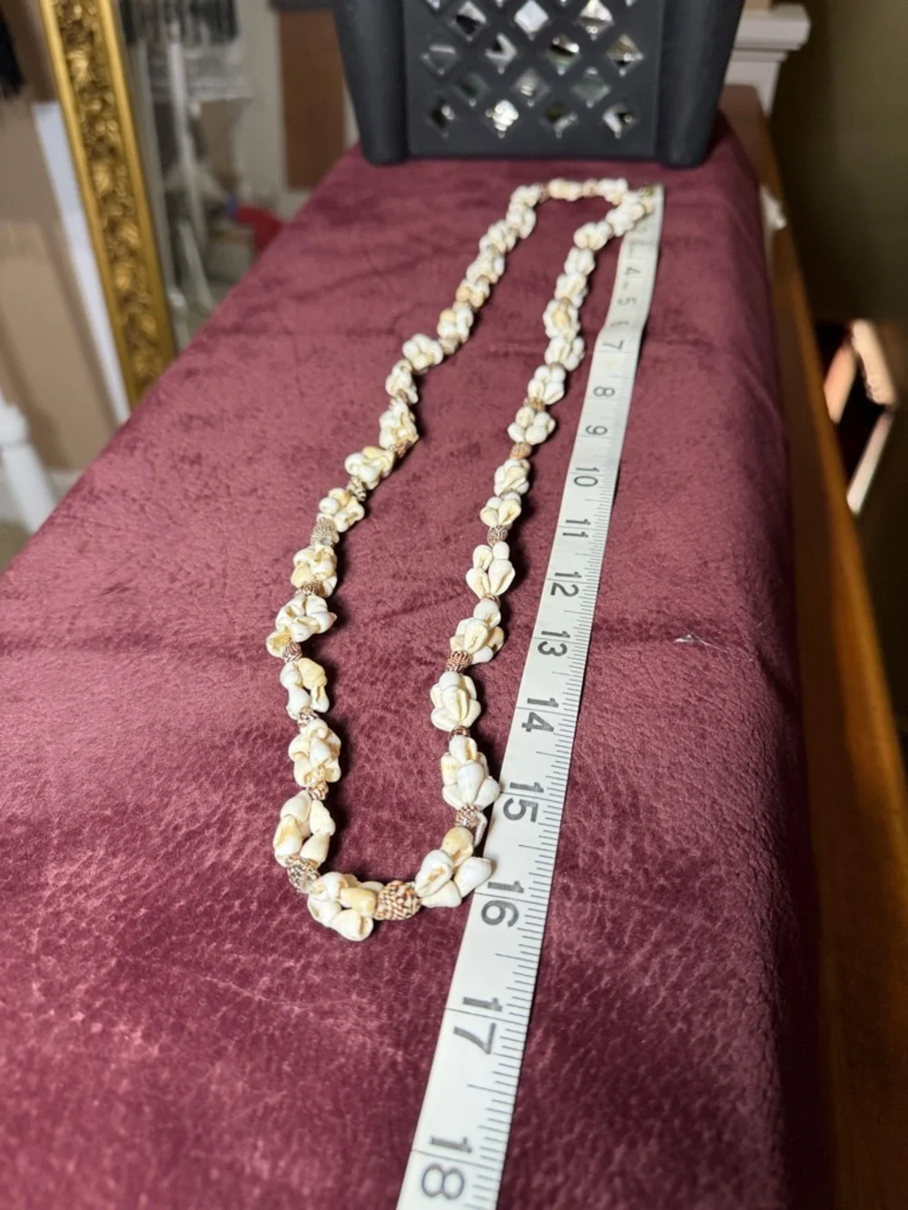 Vintage Natural White and Cream Sea Shell Cluster Bead Necklace